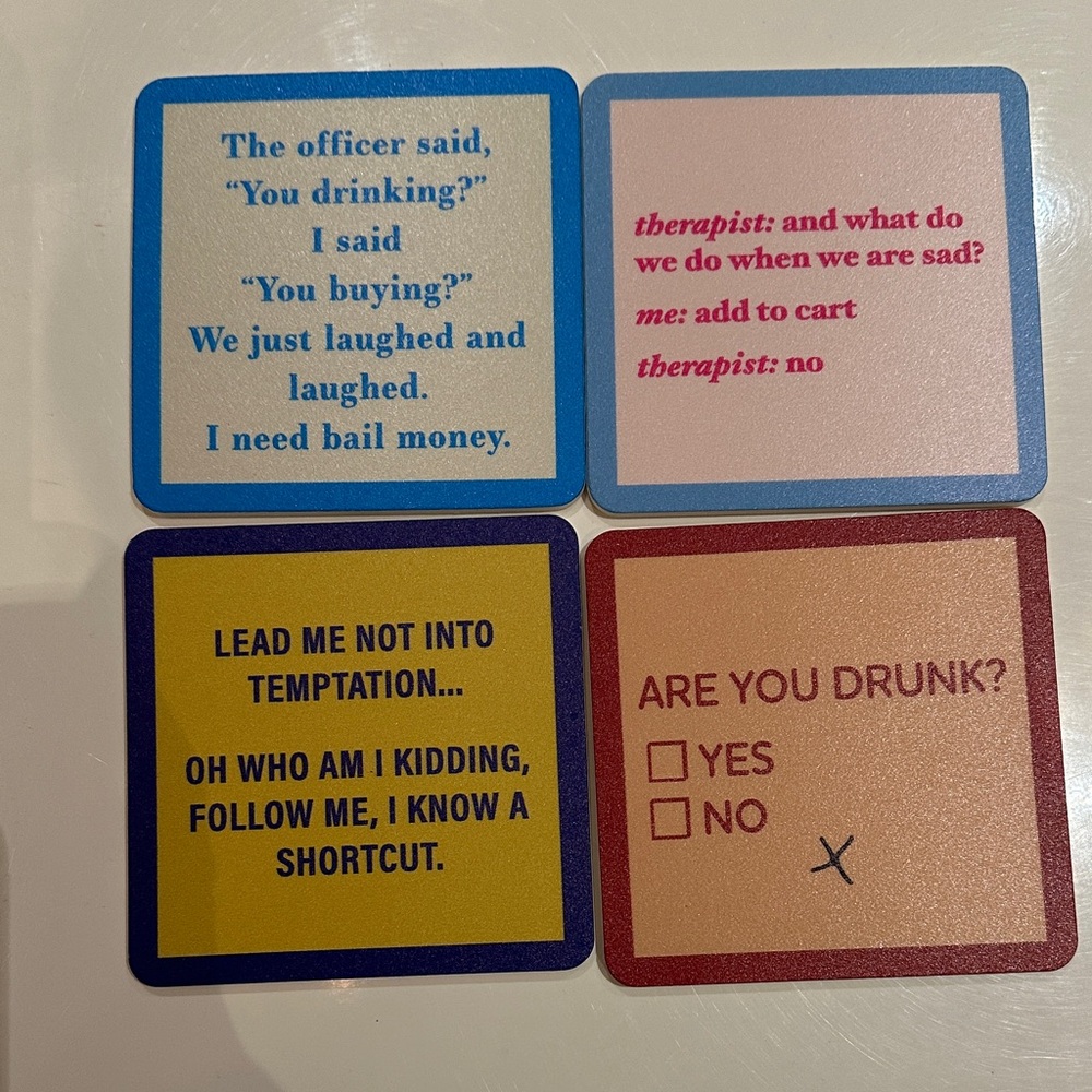 Colorful Humorous Coasters Set